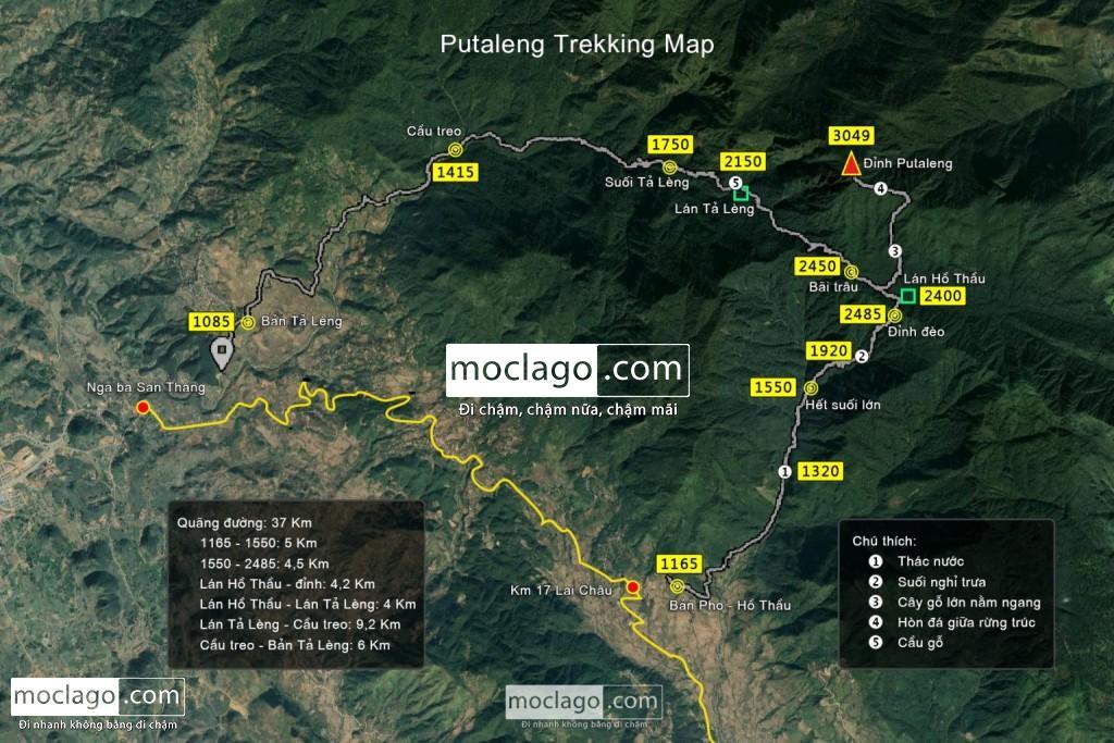 putaleng trekking map 1024x683 - Những đỉnh núi đẹp nhất Việt Nam| Phần 2| Putaleng khu rừng cổ tích ở Lai Châu